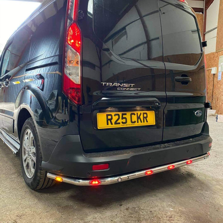 thumbnail image 2 of Shiny Chrome Rear Bumper Face Bar For Ford Transit Connect 2010-2013 – W/ Sensor Holes, Direct Fit 2 of 6